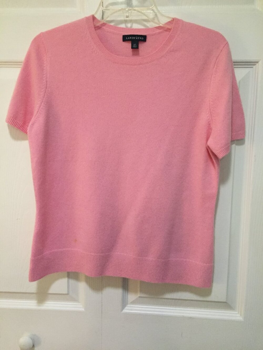 Land's End 100% Cashmere Pullover Crew Neck Sweater Women's Size M 10-12 Pink